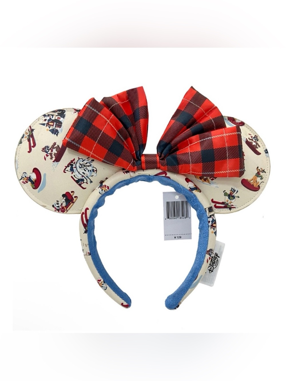 🎄NWT DISNEY PARKS Christmas Lodge Snow Holiday Mickey Minnie Bow Ears Headband